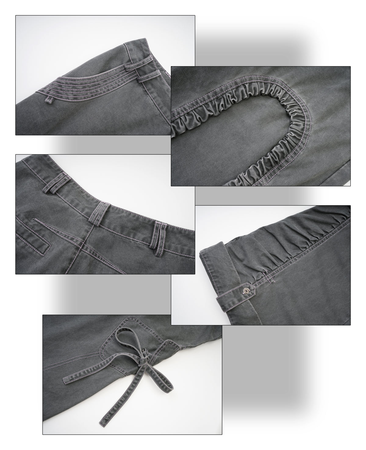Low-Rise Strappy Wide-Leg Trousers (Adjustable Length)